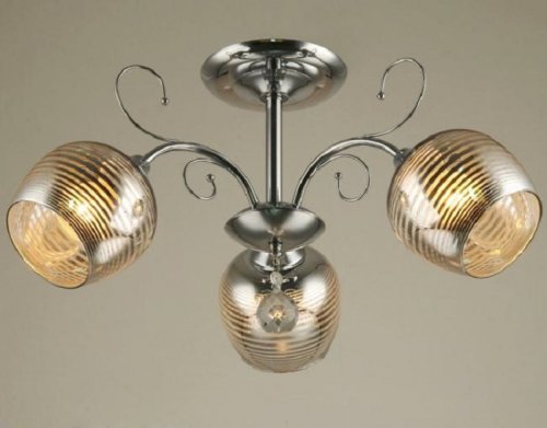 Люстра потолочная трехрожковая Мелодия Света E27 Хром фото Люстра потолочная трехрожковая Мелодия Света E27 Хром картинка